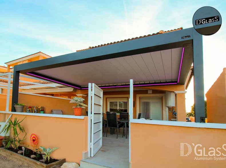 Pérgola bioclimática patio trasero